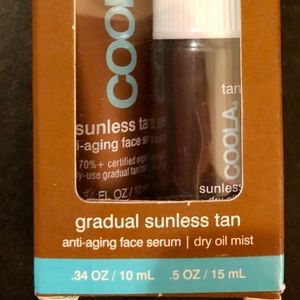 Coola travel size tanning face serum and mist